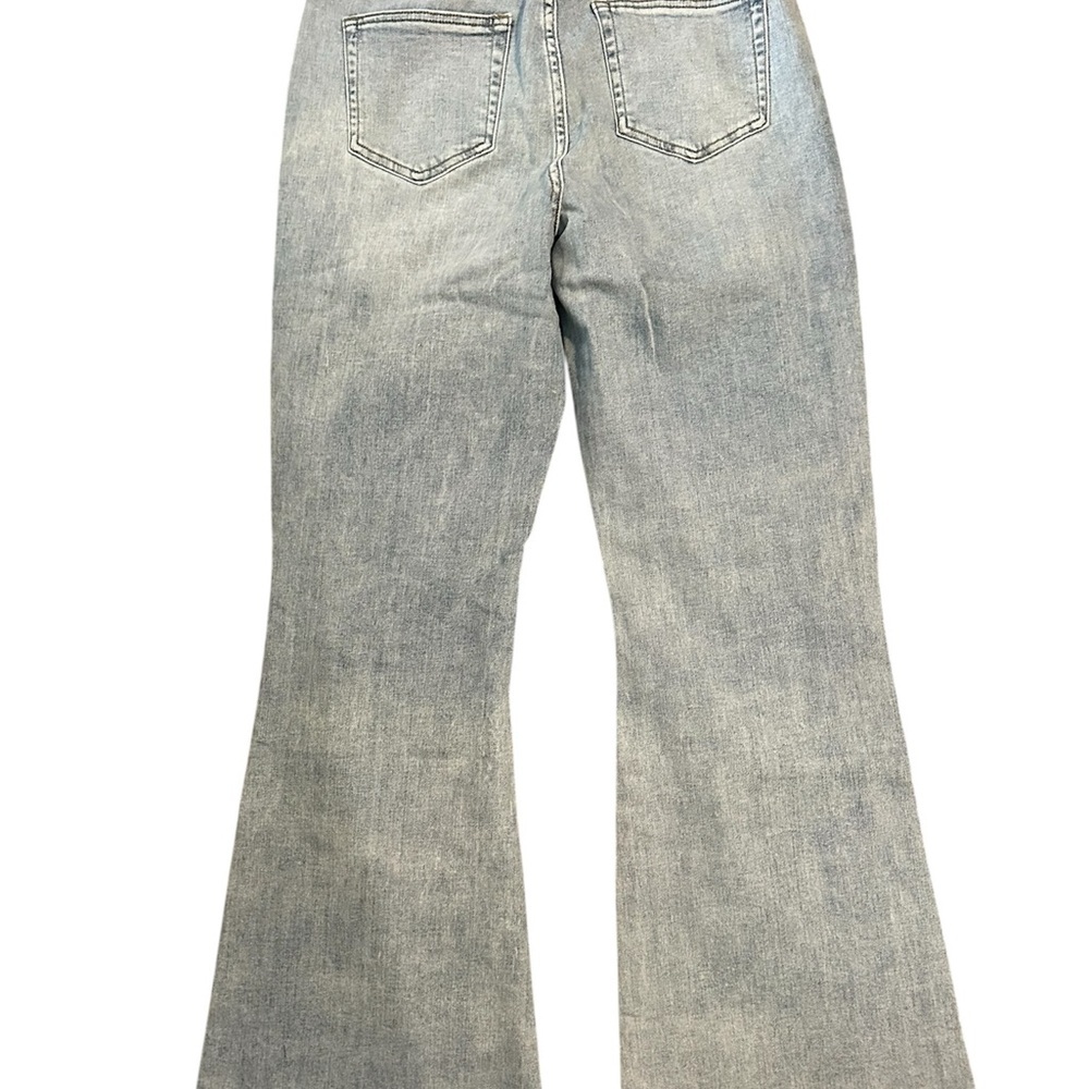 Light Wash High-Rise Distressed Flare Jeans - Women - Picture 7 of 11